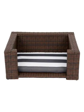 Teamson Pets Lit pour animaux de compagnie pour chats et chiens Osier marron - Marron foncé